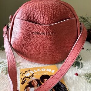 Portland Leather Watermelon Small Circle Crossbody